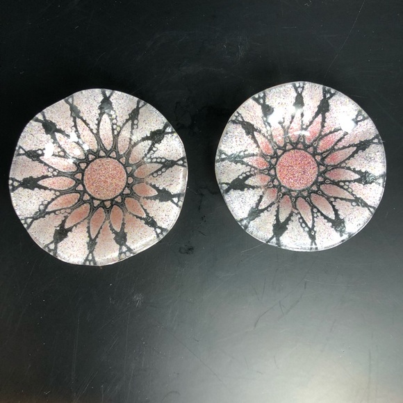 Sydenstricker Other - Sydenstricker Pink Embassy Lace Glass Open Salt Dip, Cellar, Dish, Trinket (2)